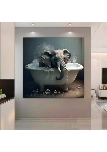 Nostaljik Küvette Dağ Ineği, Hayvan Banyosu Temalı Rustik Banyo Dekoru