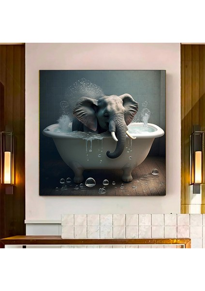 Nostaljik Küvette Dağ Ineği, Hayvan Banyosu Temalı Rustik Banyo Dekoru