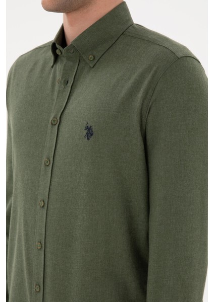 Erkek Haki Gömlek Basic 50296757-VR027