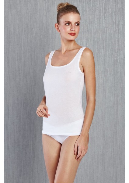 Kadın Çok İnce ve Zarif Pamuk Kumaştan Askılı Atlet 9396