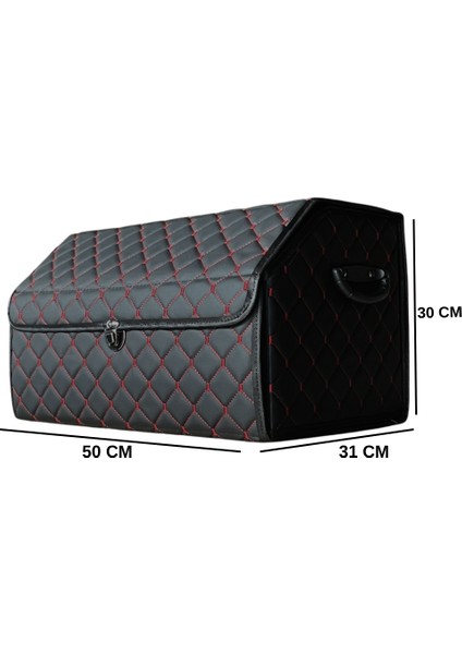 Deri Oto Bagaj Çanta Kapitone – Kırmızı Dikişli-Siyah fırsatları