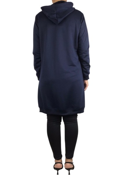 Kadın Kapşonlu Önü Fermuarlı Kanguru Cepli Kristal Kumaş Ceket fırsatları