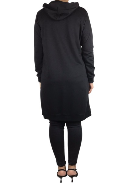 Kadın Kapşonlu Önü Fermuarlı Kanguru Cepli Kristal Kumaş Ceket modelleri