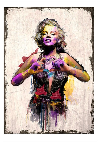 Marilyn Monroe Kalp Mdf Tablo 50 cm x 70 cm
