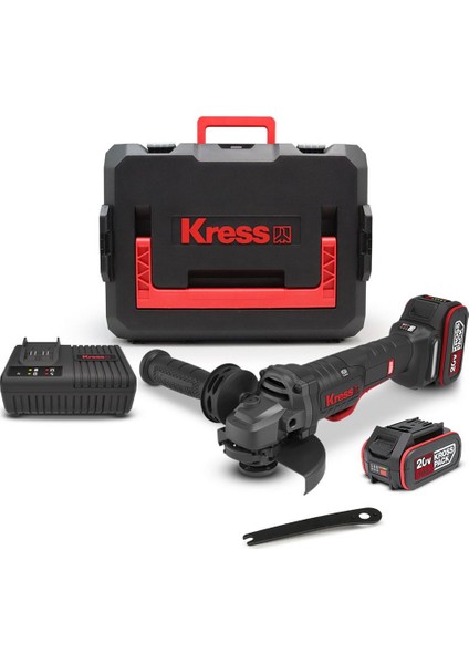 KUH04.1 20VOLT 5.0AH. Li-Ion Çift Akülü 125MM Kömürsüz Profesyonel Devir Ayarlı Alttan Tetikli Avuç Taşlama