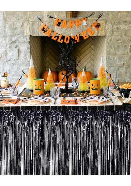 Metalize Parti Masa Eteği Masa Süsü Siyah fiyatları