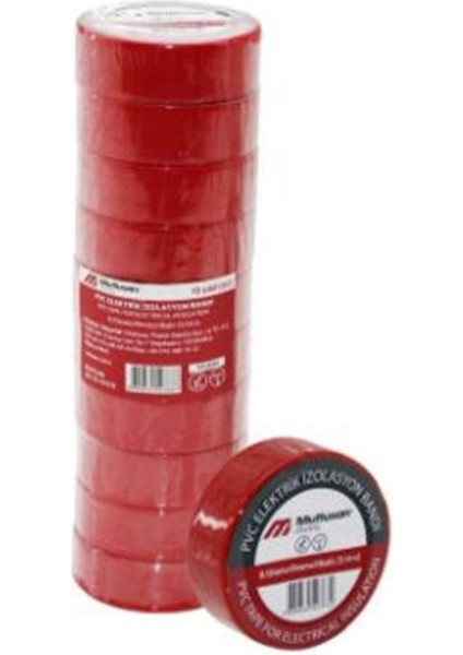 Mutlusan Pvc Elektrik Izolasyon Bandı 0.13MM x 19MM x 10YDS(9,14M) Elektrikçi Bandı