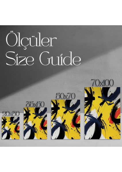 Soyut Sarı Mavi Tuval Tablosu modelleri