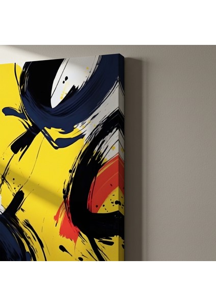 Soyut Sarı Mavi Tuval Tablosu indirimleri