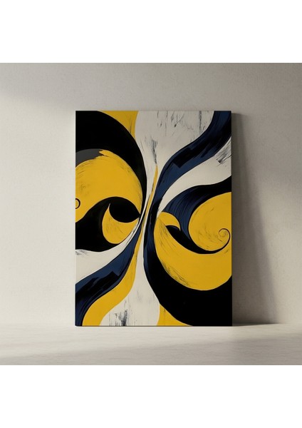 Sarı ve Mavi Soyut Tasarım Tablosu fiyatları
