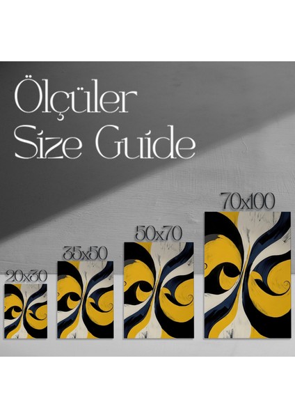 Sarı ve Mavi Soyut Tasarım Tablosu modelleri