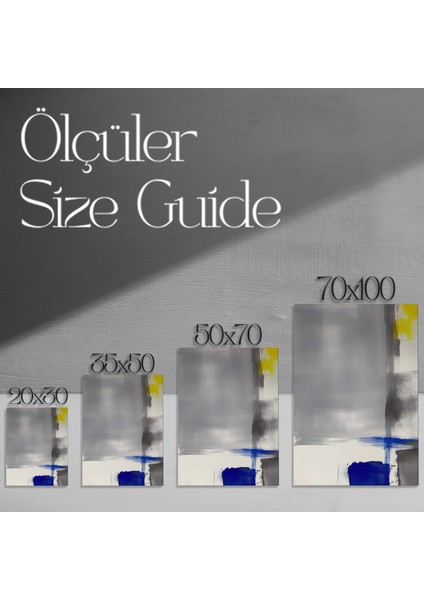 Soyut Mavi ve Sarı Detaylar Tablosu modelleri