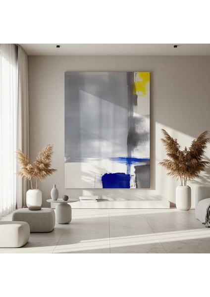 Soyut Mavi ve Sarı Detaylar Tablosu fırsatları