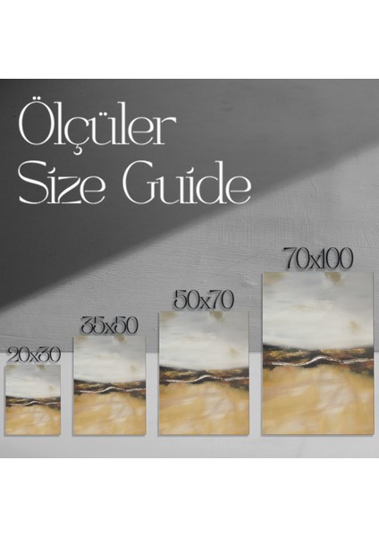 Soyut Altın ve Krem Tonlarında Modern Sanat Tablosu modelleri