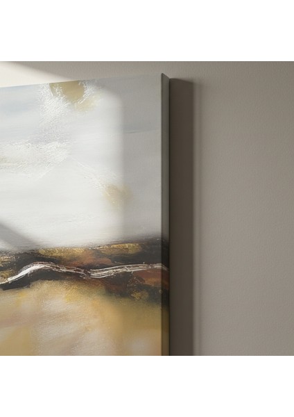 Soyut Altın ve Krem Tonlarında Modern Sanat Tablosu indirimleri
