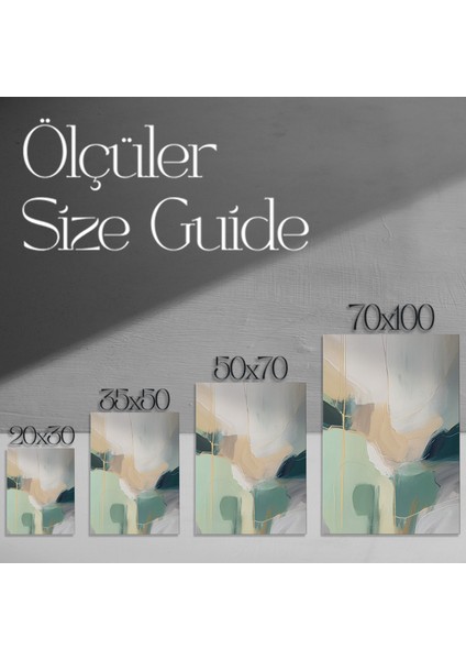 Soyut Yeşil ve Gold Detaylar Tablosu modelleri