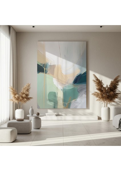 Soyut Yeşil ve Gold Detaylar Tablosu fırsatları