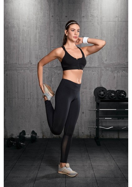 5570 BAYAN MODAL ÖNDEN FERMUARLI SPORCU SİYAH SÜTYEN