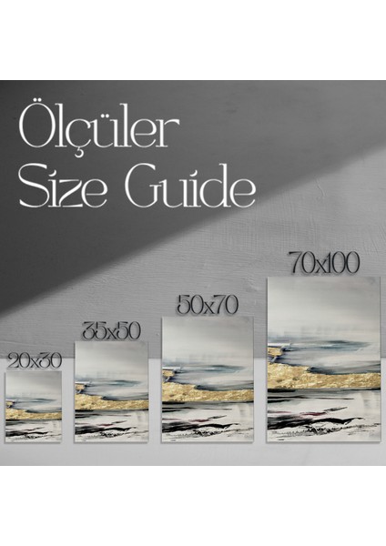 Altın Varaklı Soyut Manzara Tablosu modelleri