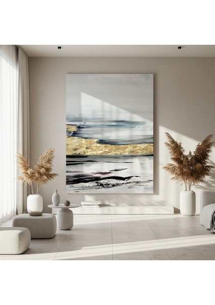 Altın Varaklı Soyut Manzara Tablosu fırsatları