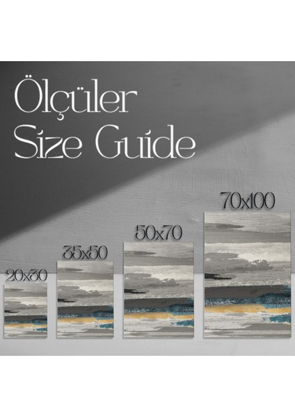 Soyut Gri, Mavi ve Altın Dokulu Tablo modelleri