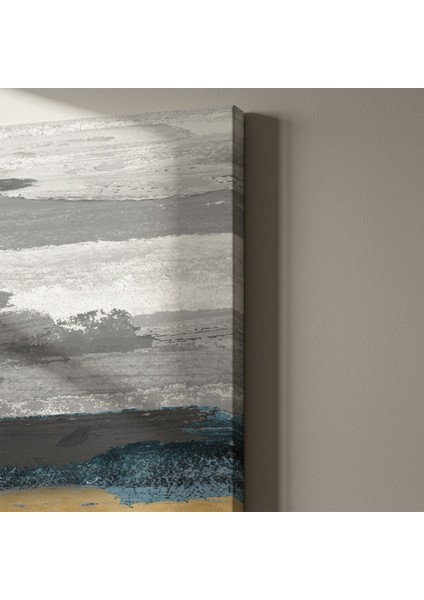 Soyut Gri, Mavi ve Altın Dokulu Tablo indirimleri