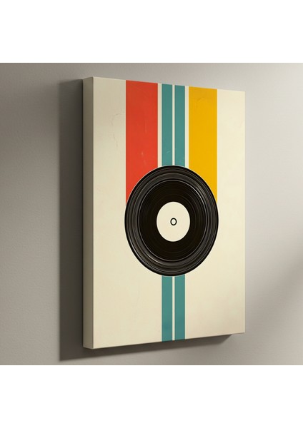 Retro Müzik Plağı Soyut Tasarımı Tablosu