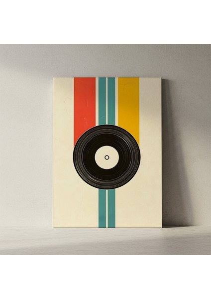 Retro Müzik Plağı Soyut Tasarımı Tablosu fiyatları