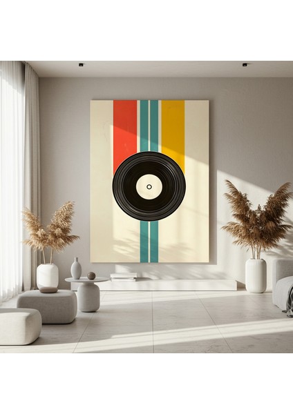 Retro Müzik Plağı Soyut Tasarımı Tablosu fırsatları