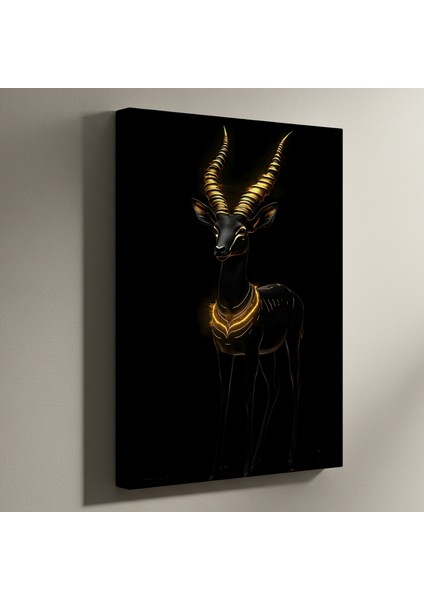 Altın Geviş Geyiği Soyut Sanat Tablosu