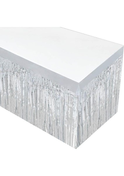 Gümüş Metalize Masa Eteği 275X75 cm – Kendinden Yapışkanlı (3791)