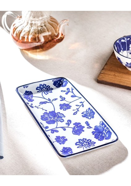 Rêve Bleu Angers New Bone China Dikdörtgen Tabak