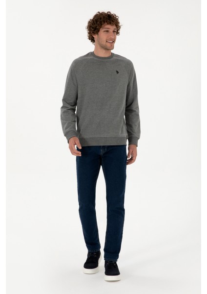 Erkek Antrasit Melanj Sweatshirt 50313752-VR081 fırsatları