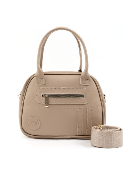 Vizon SHK225 Suni Deri ,fermuarlı Iki Bölmeli ,kolon Askılı El, Kol ve Omuz Çantası