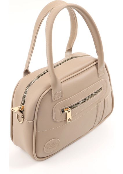 Vizon SHK225 Suni Deri ,fermuarlı Iki Bölmeli ,kolon Askılı El, Kol ve Omuz Çantası