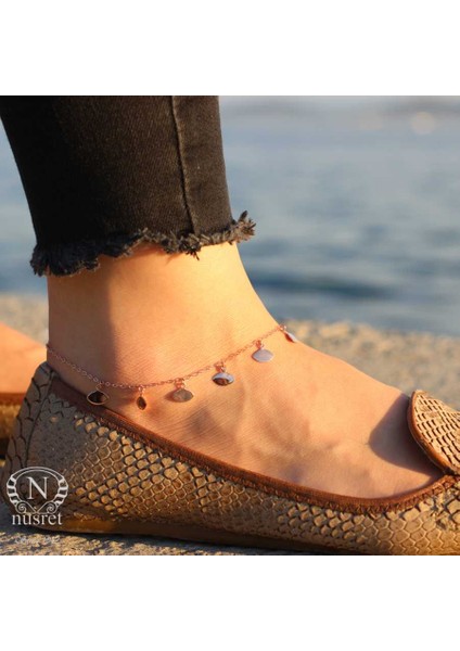 925 Ayar Rose Gümüş Göz Model Halhal