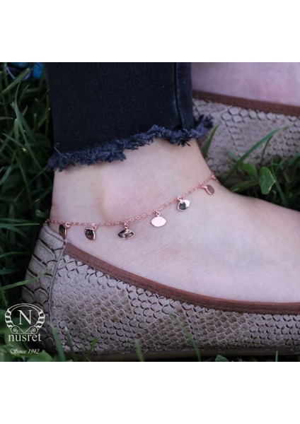 925 Ayar Rose Gümüş Göz Model Halhal