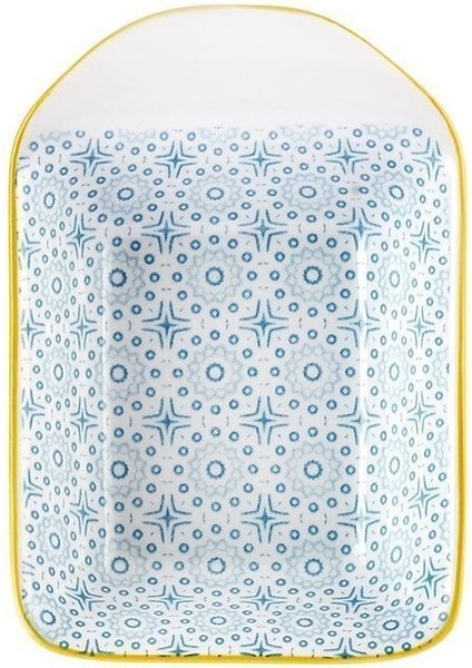 Floral Mavi Rectangle Çerezlik/sosluk 10 cm