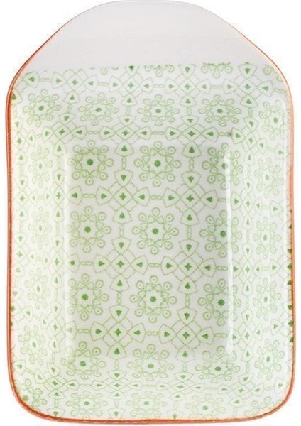 Floral Yeşil Rectangle Çerezlik/sosluk 10 cm