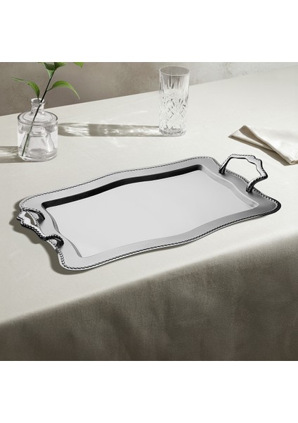 Zincir Saten Çelik Çay Tepsi