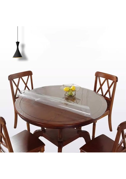 Yuvarlak Şeffaf Silinebilir Masa Örtüsü| 1,3 mm Kalın Pvc Kaymaz Sofra Bezi