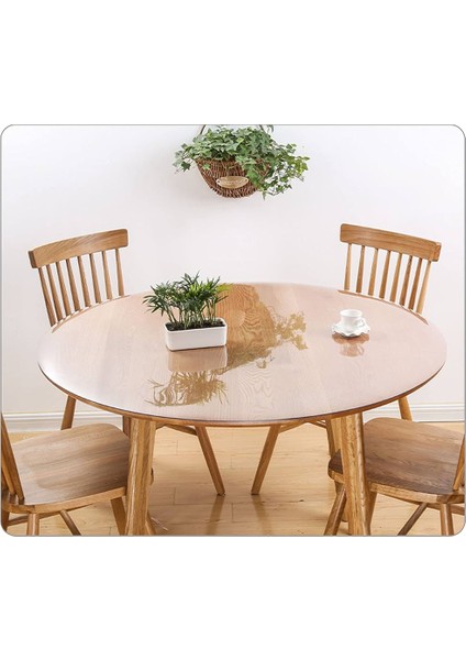 Yuvarlak Şeffaf Silinebilir Masa Örtüsü| 1,3 mm Kalın Pvc Kaymaz Sofra Bezi modelleri