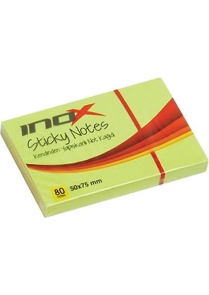 Postit 80 Yaprak 50X75MM Yapışkanlı Not Kağıdı Yeşil - 3 Adet