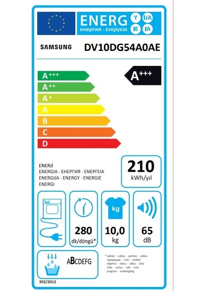 DV10DG54A0AEAH 10 Kg Çamaşır Kurutma Makinesi fiyatları