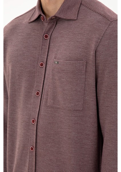 Erkek Bordo Gömlek Örme 50306264-VR014