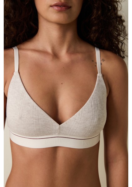 Bej Melanj Melanjlı Balensiz Dolgusuz Üçgen Sütyen modelleri