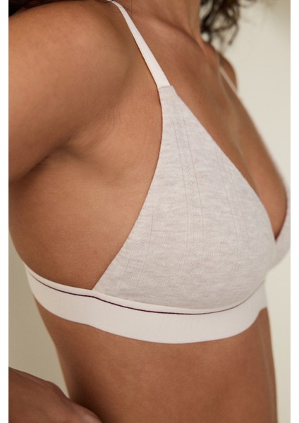 Bej Melanj Melanjlı Balensiz Dolgusuz Üçgen Sütyen fırsatları