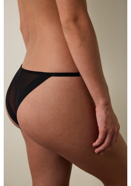 Siyah Düşük Bel File Brazilian Külot fiyatları
