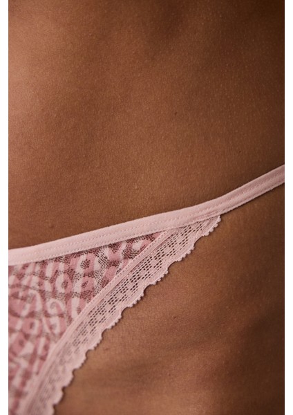 Antik Gül Kurusu Dantelli V Kesim Düşük Bel String Külot fiyatları