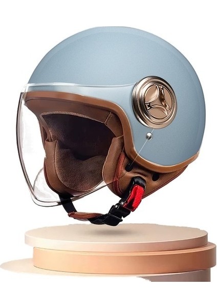 3c Sertifikalı Unisex Açık Yarım Motosiklet Kaskı - Mavi (Yurt Dışından) fiyatları